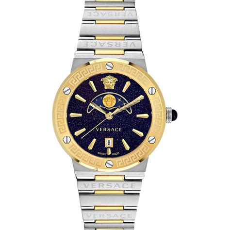 Greca Logo Moonphase Watch Black,Gold 